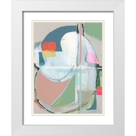 Collage II White Modern Wood Framed Art Print with Double Matting by Cartissi