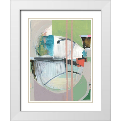 Collage III White Modern Wood Framed Art Print with Double Matting by Cartissi