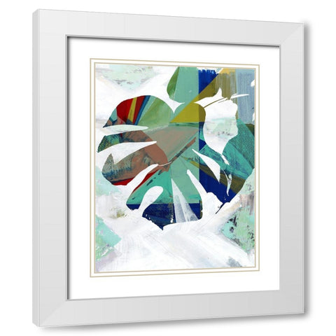 Monstera I White Modern Wood Framed Art Print with Double Matting by Cartissi
