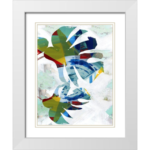 Monstera III White Modern Wood Framed Art Print with Double Matting by Cartissi