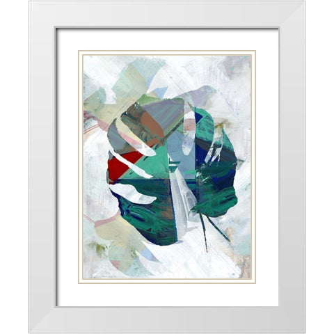Monstera V White Modern Wood Framed Art Print with Double Matting by Cartissi
