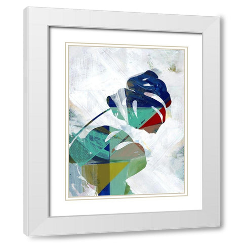 Monstera VI White Modern Wood Framed Art Print with Double Matting by Cartissi