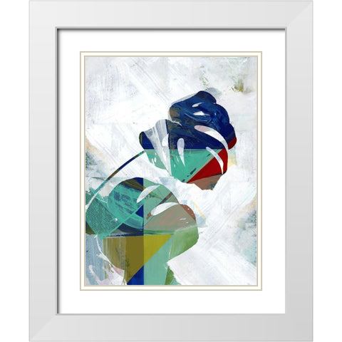 Monstera VI White Modern Wood Framed Art Print with Double Matting by Cartissi