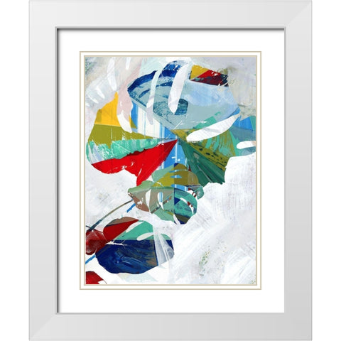 Monstera IX White Modern Wood Framed Art Print with Double Matting by Cartissi
