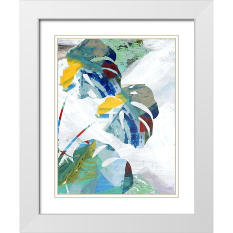 Monstera X White Modern Wood Framed Art Print with Double Matting by Cartissi