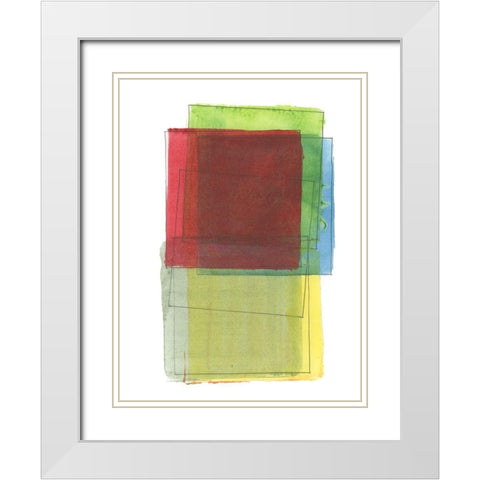 Graphene I White Modern Wood Framed Art Print with Double Matting by Cartissi
