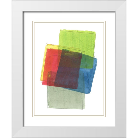 Graphene III White Modern Wood Framed Art Print with Double Matting by Cartissi