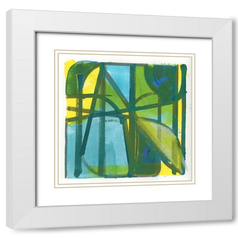 Summer I White Modern Wood Framed Art Print with Double Matting by Cartissi