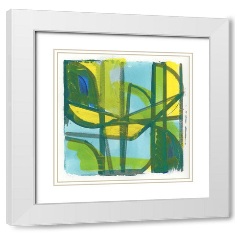 Summer II White Modern Wood Framed Art Print with Double Matting by Cartissi