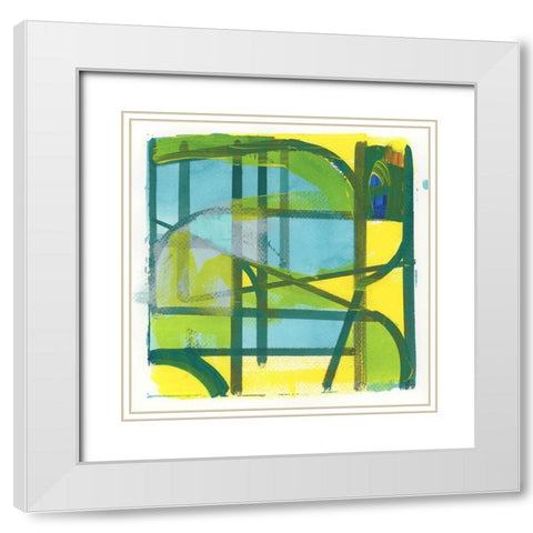 Summer III White Modern Wood Framed Art Print with Double Matting by Cartissi