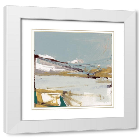 Dartmoor Blues III White Modern Wood Framed Art Print with Double Matting by Cartissi