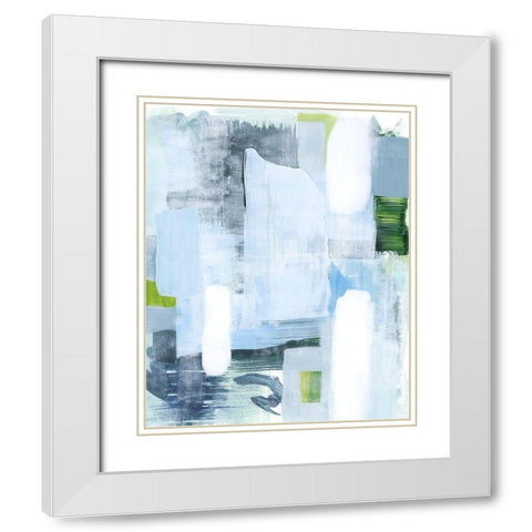 Oceanic Shimmer I White Modern Wood Framed Art Print with Double Matting by Popp, Grace