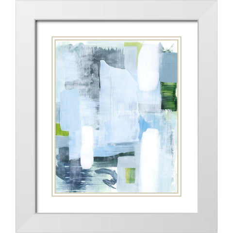 Oceanic Shimmer I White Modern Wood Framed Art Print with Double Matting by Popp, Grace