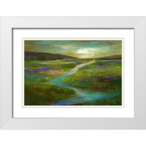Wetlands in Autumn White Modern Wood Framed Art Print with Double Matting by Finch, Sheila
