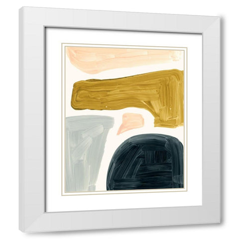 Brushy Shapes II White Modern Wood Framed Art Print with Double Matting by Barnes, Victoria