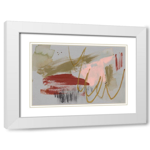 Scribbles and Paint I White Modern Wood Framed Art Print with Double Matting by Goldberger, Jennifer