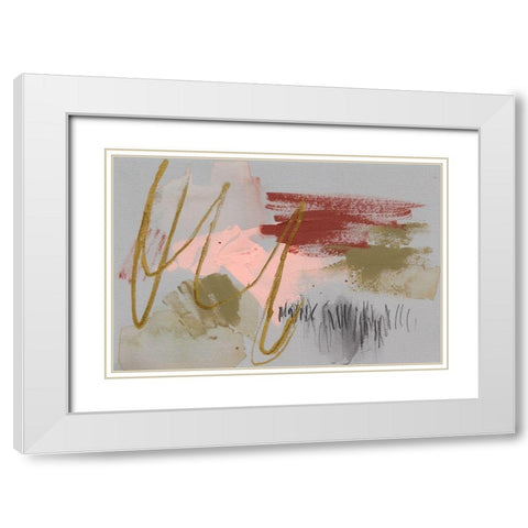 Scribbles and Paint II White Modern Wood Framed Art Print with Double Matting by Goldberger, Jennifer