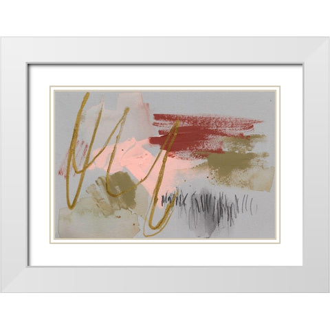 Scribbles and Paint II White Modern Wood Framed Art Print with Double Matting by Goldberger, Jennifer