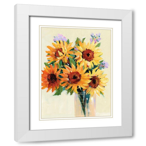 Fresh Cut Flowers I White Modern Wood Framed Art Print with Double Matting by OToole, Tim