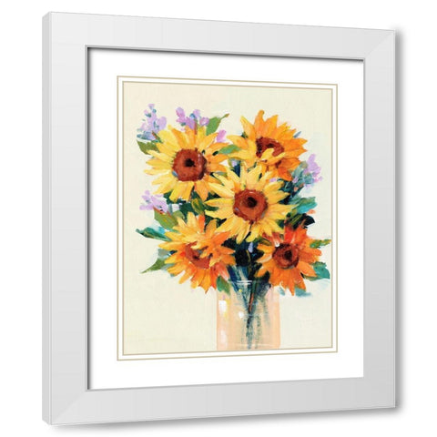 Fresh Cut Flowers II White Modern Wood Framed Art Print with Double Matting by OToole, Tim