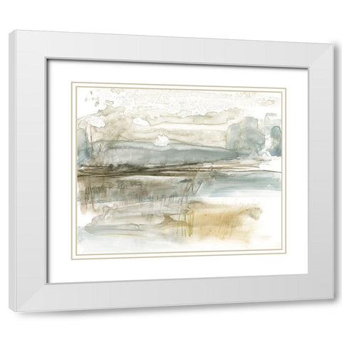 Stark Neutral Landscape I White Modern Wood Framed Art Print with Double Matting by Goldberger, Jennifer