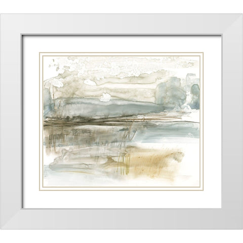 Stark Neutral Landscape I White Modern Wood Framed Art Print with Double Matting by Goldberger, Jennifer