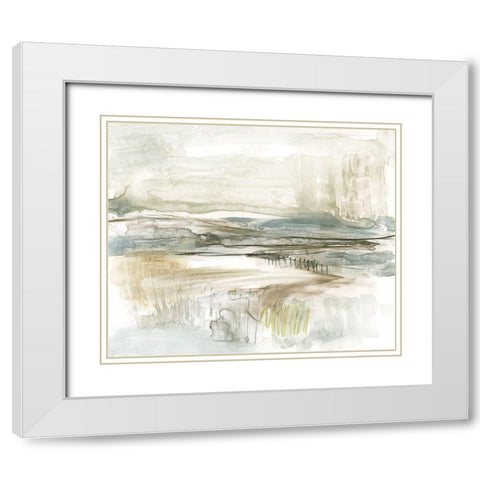 Stark Neutral Landscape II White Modern Wood Framed Art Print with Double Matting by Goldberger, Jennifer