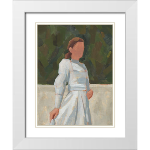 In the Garden I White Modern Wood Framed Art Print with Double Matting by Green, Jacob