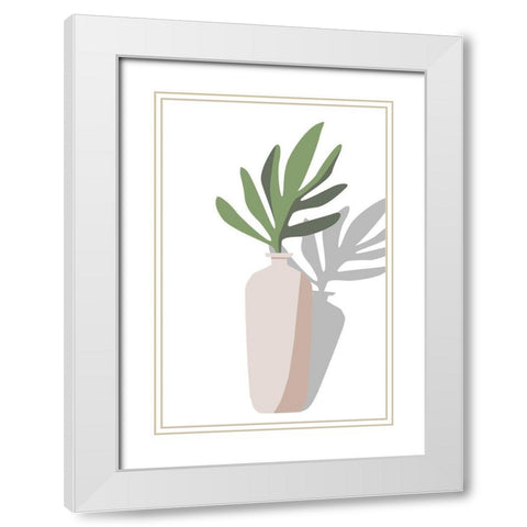 Vase and Stem VI White Modern Wood Framed Art Print with Double Matting by Wang, Melissa