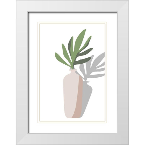 Vase and Stem VI White Modern Wood Framed Art Print with Double Matting by Wang, Melissa