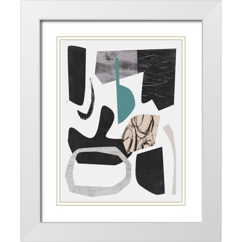 Underground Shapes I White Modern Wood Framed Art Print with Double Matting by Wang, Melissa