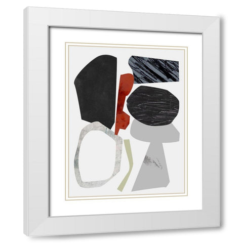 Underground Shapes II White Modern Wood Framed Art Print with Double Matting by Wang, Melissa