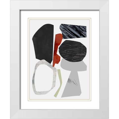 Underground Shapes II White Modern Wood Framed Art Print with Double Matting by Wang, Melissa