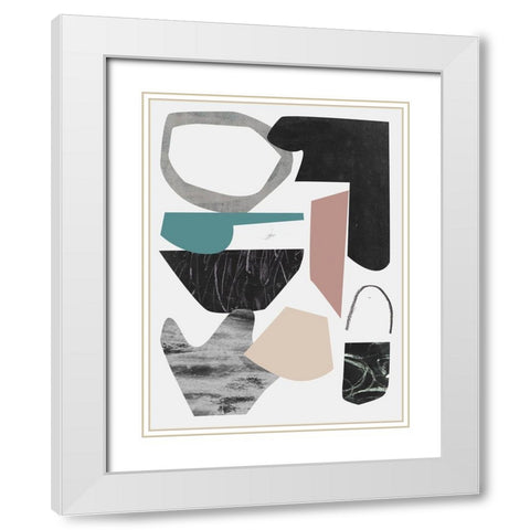 Underground Shapes III White Modern Wood Framed Art Print with Double Matting by Wang, Melissa