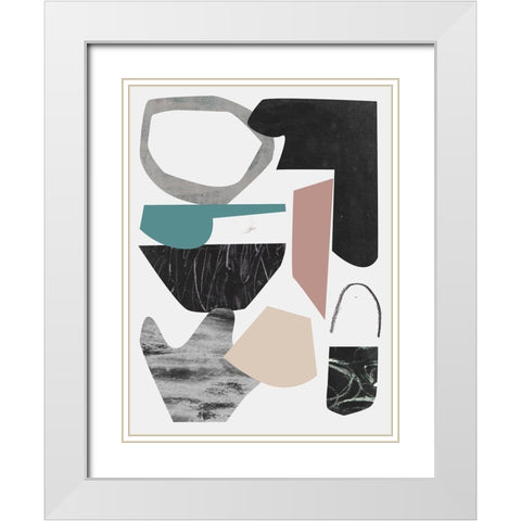 Underground Shapes III White Modern Wood Framed Art Print with Double Matting by Wang, Melissa