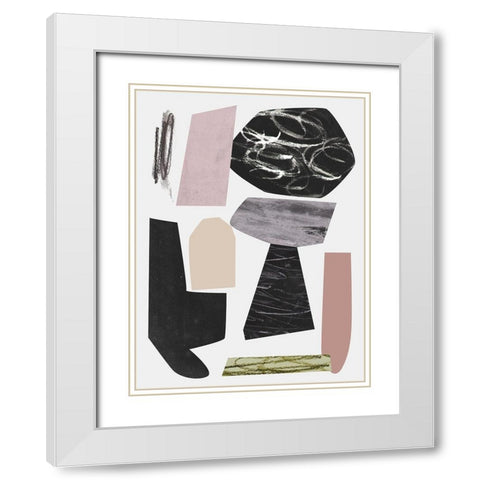 Underground Shapes IV White Modern Wood Framed Art Print with Double Matting by Wang, Melissa