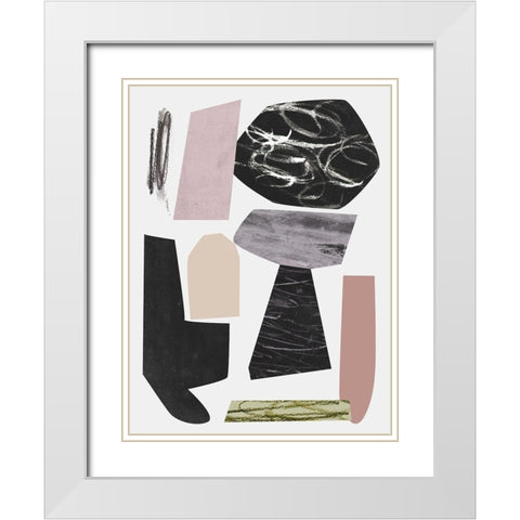 Underground Shapes IV White Modern Wood Framed Art Print with Double Matting by Wang, Melissa