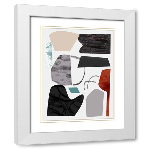 Underground Shapes V White Modern Wood Framed Art Print with Double Matting by Wang, Melissa