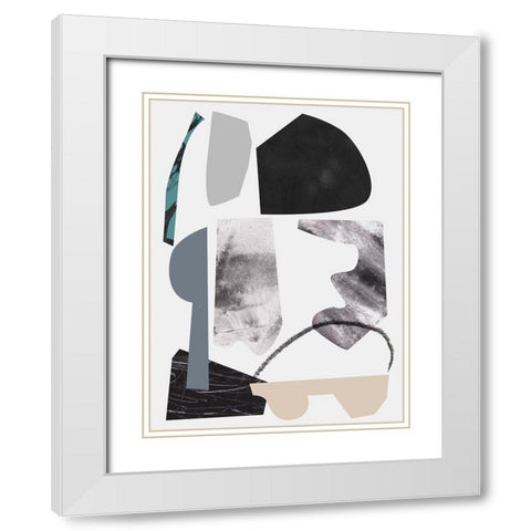 Underground Shapes VII White Modern Wood Framed Art Print with Double Matting by Wang, Melissa
