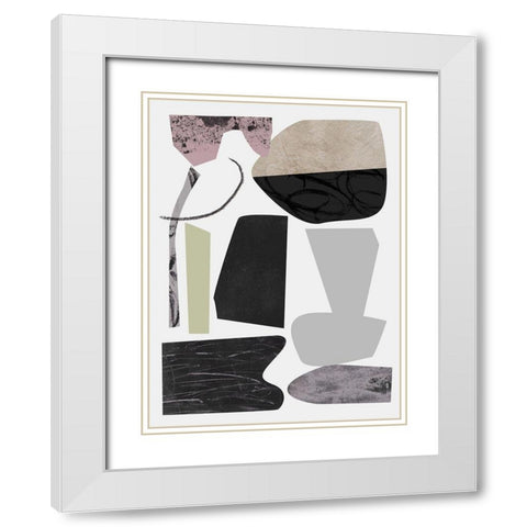Underground Shapes VIII White Modern Wood Framed Art Print with Double Matting by Wang, Melissa