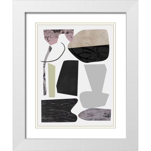 Underground Shapes VIII White Modern Wood Framed Art Print with Double Matting by Wang, Melissa