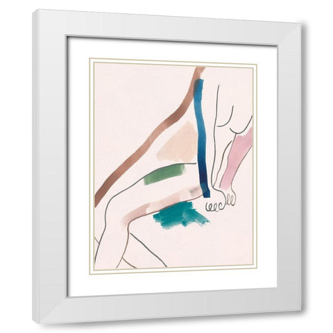 Seated Female Figure I White Modern Wood Framed Art Print with Double Matting by Wang, Melissa