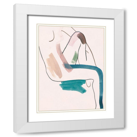 Seated Female Figure II White Modern Wood Framed Art Print with Double Matting by Wang, Melissa