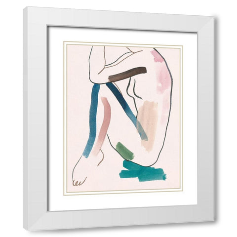 Seated Female Figure VI White Modern Wood Framed Art Print with Double Matting by Wang, Melissa