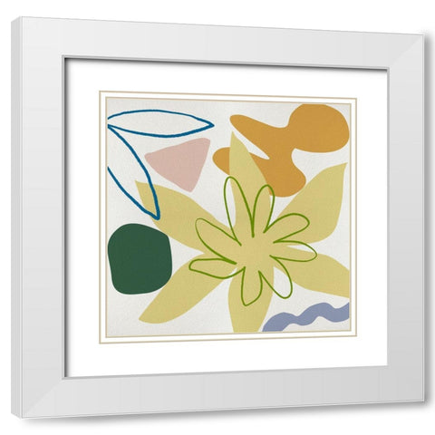 Flower Petals I White Modern Wood Framed Art Print with Double Matting by Wang, Melissa