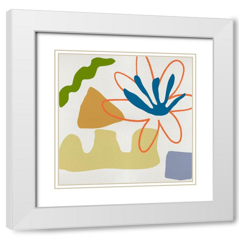 Flower Petals III White Modern Wood Framed Art Print with Double Matting by Wang, Melissa