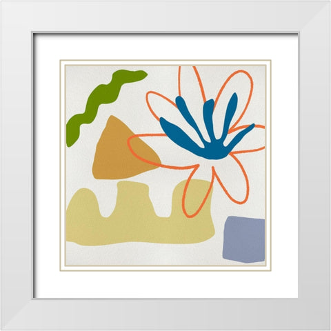 Flower Petals III White Modern Wood Framed Art Print with Double Matting by Wang, Melissa