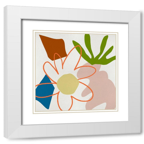 Flower Petals VI White Modern Wood Framed Art Print with Double Matting by Wang, Melissa