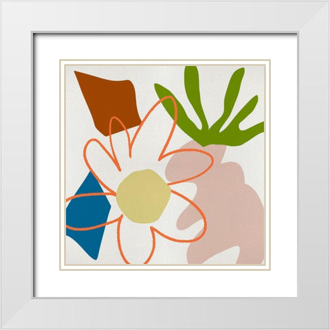 Flower Petals VI White Modern Wood Framed Art Print with Double Matting by Wang, Melissa