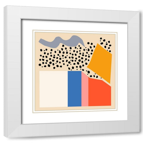 The 90s I White Modern Wood Framed Art Print with Double Matting by Wang, Melissa